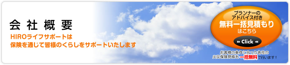 会社概要 HIROライフサポートは保険を通じて皆様のくらしをサポートいたします